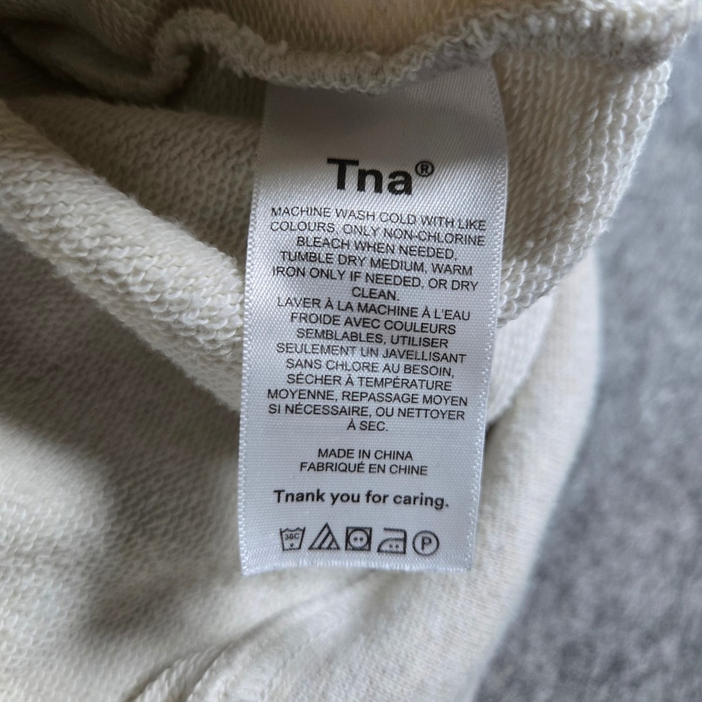 Tna Womens Oatmeal AiryAF Fleece Casual Pullover Hoodie Size M - Picture 4 of 9